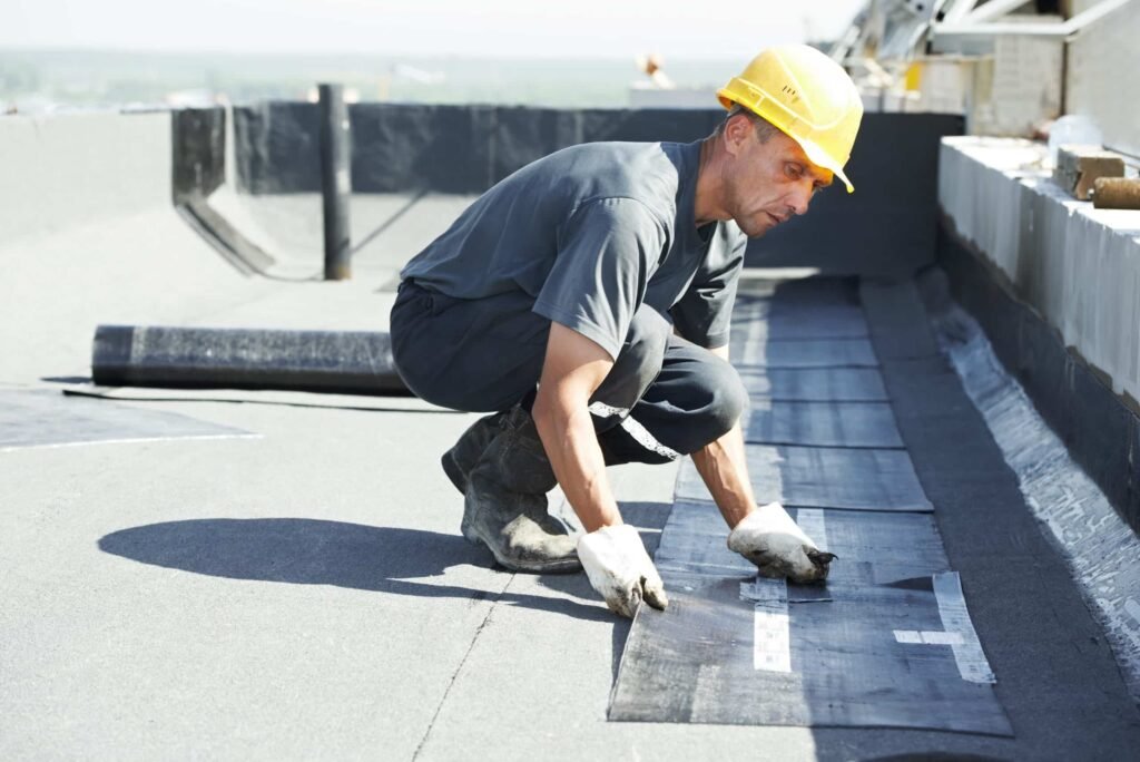 Commercial flat roof coating work by AZ Coatings