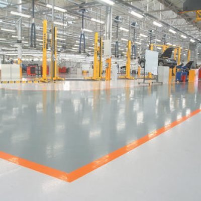 Epoxy floor coating industrial facility